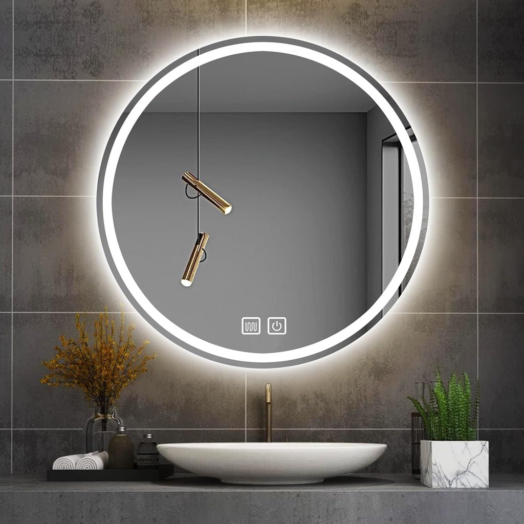 Espejo 80 cm Con Luz y Desempañador ( Redondo ) (42426)